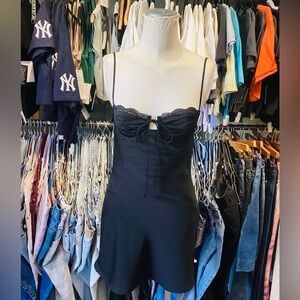 Silvia Cami Black  Mini slip Bra Dress